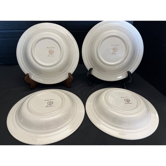 Godey Prints Rim Soup Bowls by Salem China Co Victorian Ladies Set of 4 USA - Picture 6 of 10